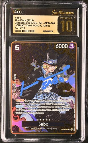 2025 SABO JAP 2ND ANNIVERSARY Set ONE PIECE OP04-083 English CGC PRISTINE 10